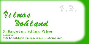 vilmos wohland business card